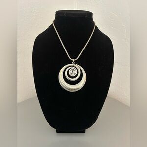 Silver Spiral Pendant Necklace
